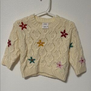 Zara Cream Sweater with Multicolor Star Details